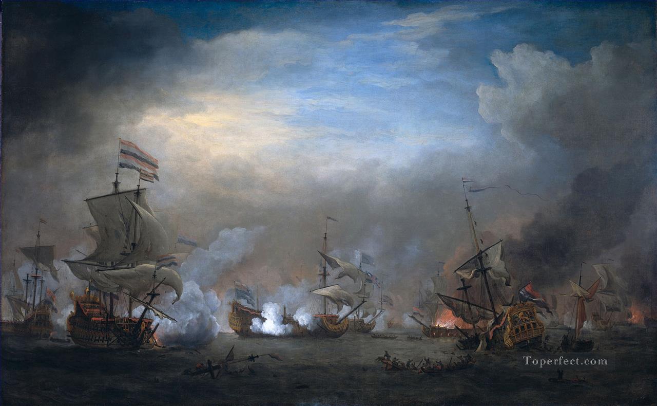 battle of texel august 21 1673 1707 Oil Paintings